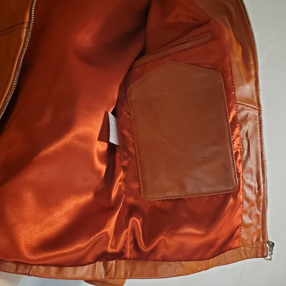 Urban Fashion Studios Eva Women’s 100% Real Tobacco Leather Sport Jacket XS - Picture 13 of 16
